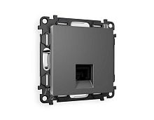 Комплект механизма телефонной розетки AMBRELLA VOLT ALFA Антрацит серый RJ-11(4P4C) с шторкой QUANT (AP6620, VM190) MA662030