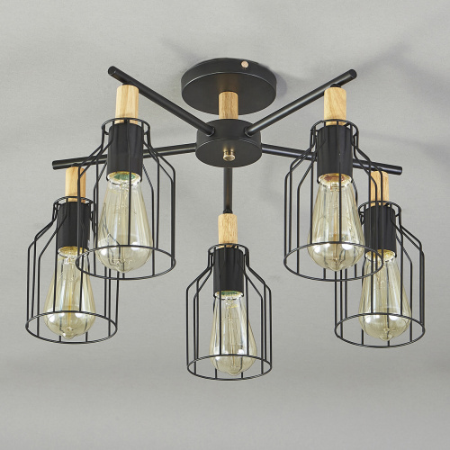Потолочный светильник Escada 469/5PL E27*60W Black фото 2