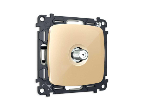 Комплект механизма TV розетки SAT 5-2400MHz 3.5dB Ambrella Volt OMEGA Шампань QUANT (OP6130, VM215) MO613050