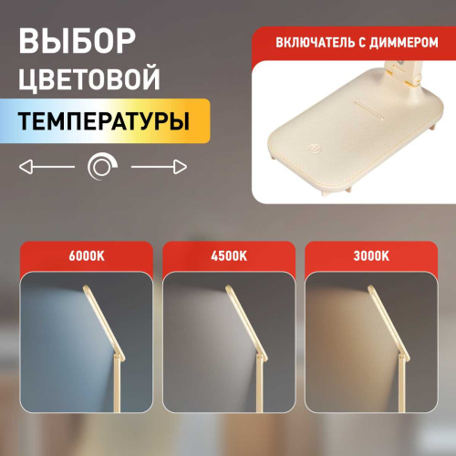 Настольная лампа аккумуляторная ЭРА NLED-495-5W-BG Б0057191 фото 4