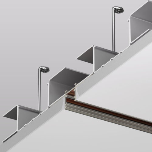 Трек SHINE HIDE для ГКЛ 12,5мм, 2м, 48В DC, IP20, цвет темный никель, алюминий фото 4