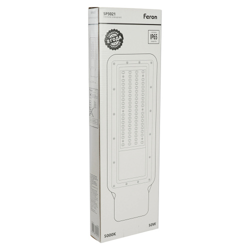 Светодиодный уличный консольный светильник Feron SP3021 50W 5000K 230V, серый фото 12