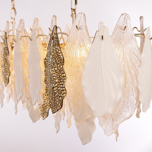 Люстра Cloyd SENEGAL-A C14 / шир. 105 см - с золотыми листьями - золото (арт.11178)