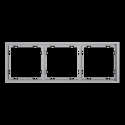 Рамка пластиковая S70 на 3 поста, (серый) Voltum VLS100316