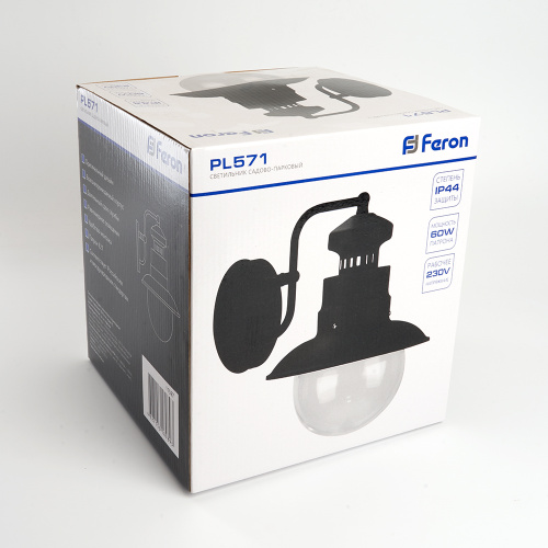 Светильник садово-парковый Feron PL571 на стену вниз 60W 230V E27, черный фото 9