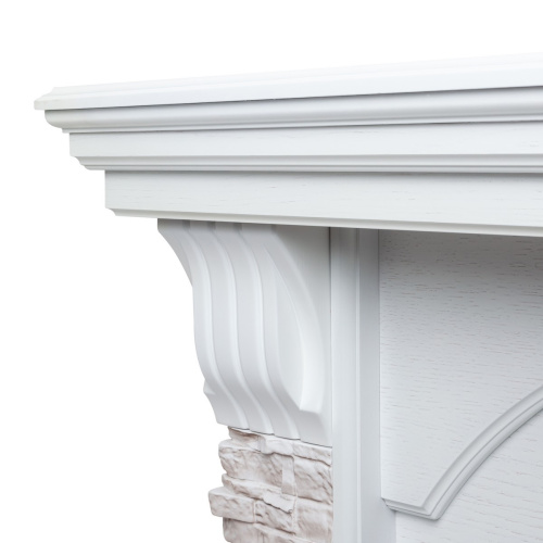 Электрокамин RealFlame Athena Corner GR белый с очагом Majestic Lux Brass фото 4