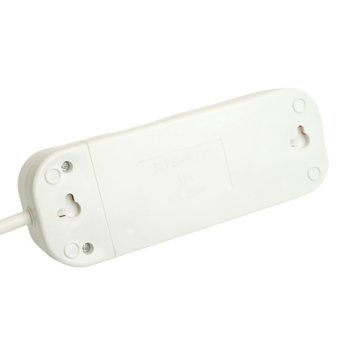 Удлинитель трехместный с/з  STEKKER HM06-31-02 3x1мм2, 2м, серия Home (У10-002), белый фото 5