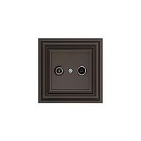 ТВ-розетка проходная TV/радио Liregus Retro коричневый омбре 29-029