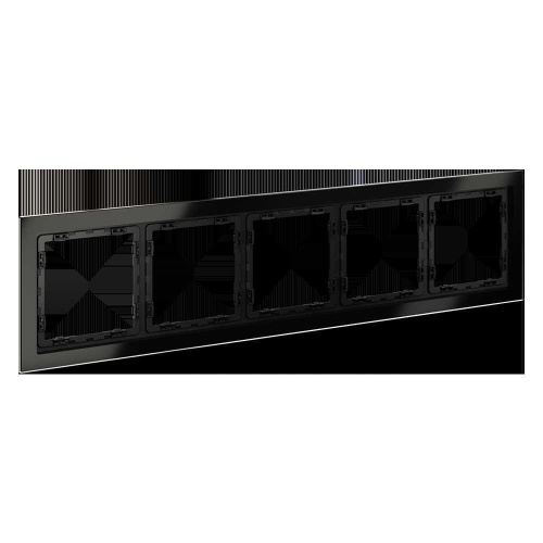 Рамка стеклянная Voltum S70 на 5 постов, (черный,стекло) VLS110508 Рамка стеклянная Voltum S70 на 5 постов, (черный,стекло) VLS110508
