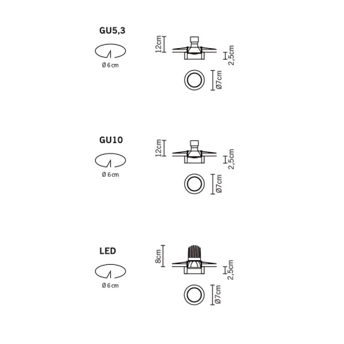 Встраиваемый светильник D55F1611 фото 2