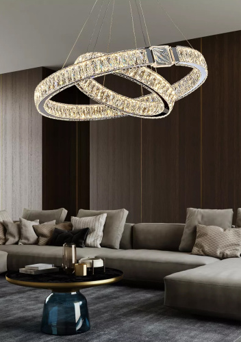 Люстра D8010P/2R/D800+600 silver фото 4