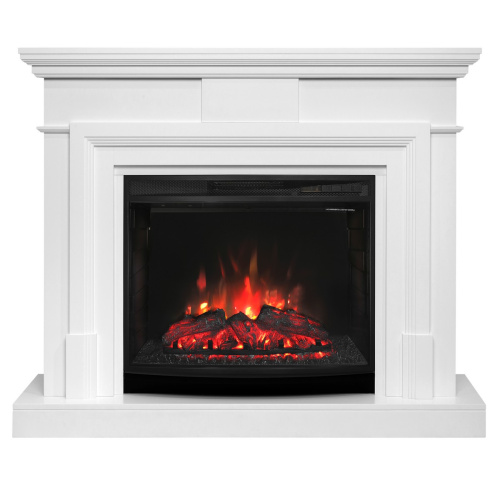 Каминокомплект MARCO/СМАРТ Белый с очагом Электроочаг EVRIKA 25.5