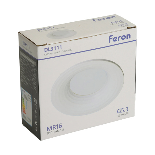 Светильник встраиваемый Feron DL3111 потолочный MR16 G5.3 белый фото 9