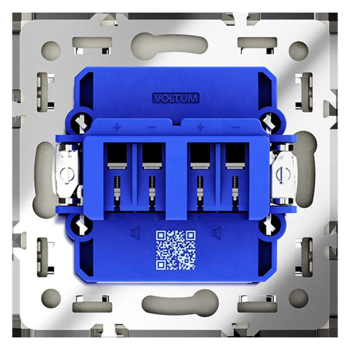 Розетка акустическая встраиваемая Voltum S70 4-местная, (сталь) VLS060305 фото 2