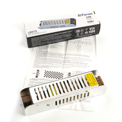 Трансформатор электронный для светодиодной ленты 60W 24V (драйвер), LB019 фото 4