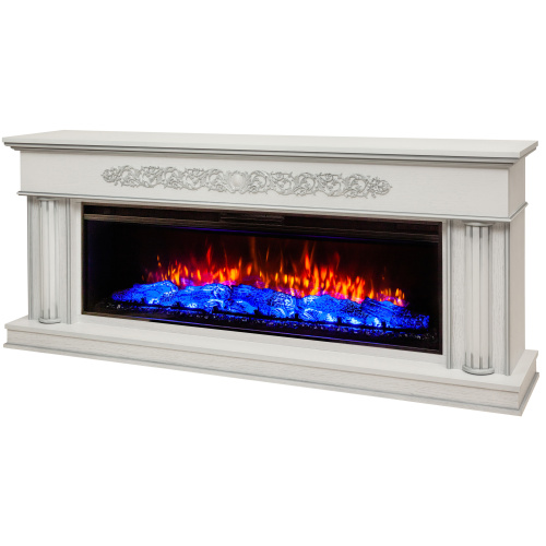 Каминокомплект PASADENA/АТЛАНТИДА Белый дуб с серебряной патиной с очагом Электроочаг JOKER/ДЖОКЕР 52 фото 4