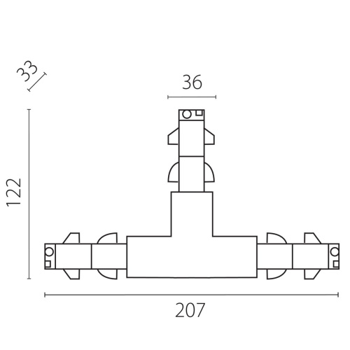 Соединение тройное перекидное с подводом питания к треку 5040xx-DALI (правое) Lightstar Quattro/DALI 504136-DALIR фото 3