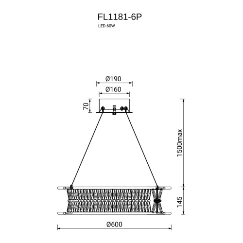 Люстра подвесная Sacrement Gold FL1181-6P фото 6