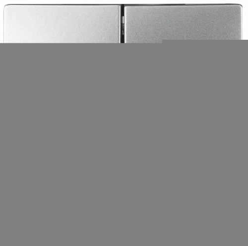 Лицевая панель ЭРА выключателя двухклавишного алюминий 12-6203-03 Б0047852