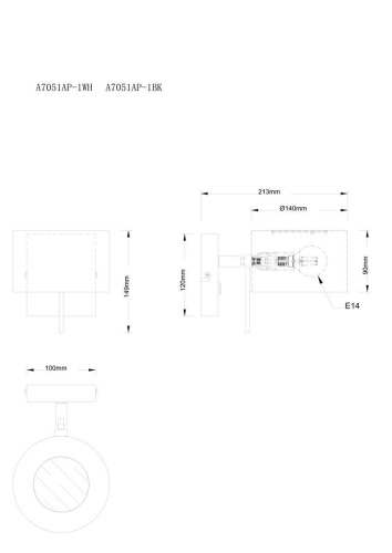Спот Arte Lamp Sebastian A7051AP-1WH фото 3