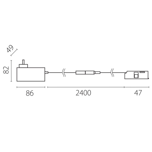 Блок питания 24V в розетку с подводом питания (506005+506197) к трекам Lightstar Linea 48W LP48W506197 фото 3