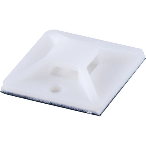 Площадка самоклеющаяся STEKKER SMCL2020 20*20 мм под хомуты белый (25шт в упак) фото 2