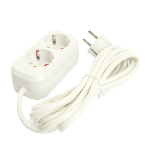 Удлинитель двухместный с/з  STEKKER HM06-21-03 3x1мм2, 3м, серия Home (У10-001), белый фото 7