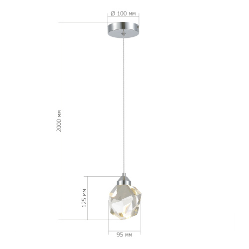 SL6114.103.01 Подвес ST-Luce Хром/Прозрачный LED 1*3W 3000K CASCATO фото 2