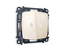 Комплект механизма 2-кл проходного выключателя AMBRELLA VOLT с подсветкой 5600K OMEGA Бежевый глянец QUANT (OP3040, VM120, G25W) MO304035