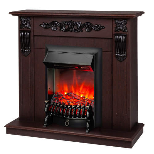 Электрокамин RealFlame Dominica DN орех с очагом Fobos Lux Black RC фото 2
