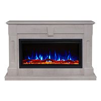 Каминокомплект KELLIE/БРИСТОЛЬ Бетон светлый с очагом Электроочаг SAFITA/САФИТА 36