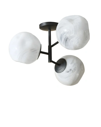 Чёрный светильник "Клауд" с плафонами с облачным узором