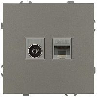 Розетка ЭРА Galaxy 15-3110-07 комбинированная RJ45+TV IP20 титан Б0070788