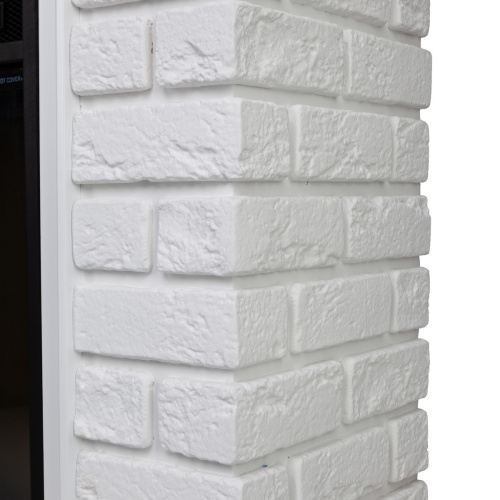 Каминокомплект BRIXTON/ЭЛЬБРУС Белый с очагом Электроочаг EVRIKA 25.5 фото 4