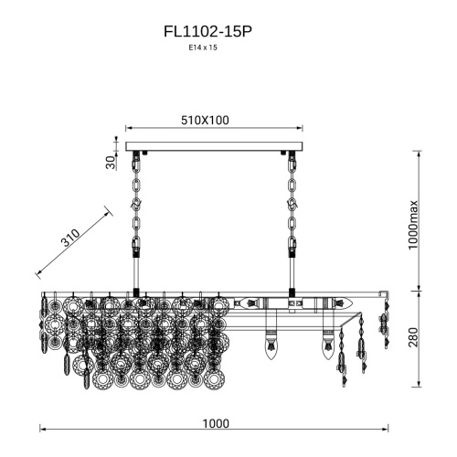Люстра подвесная Сampanella FL1102-15P фото 2