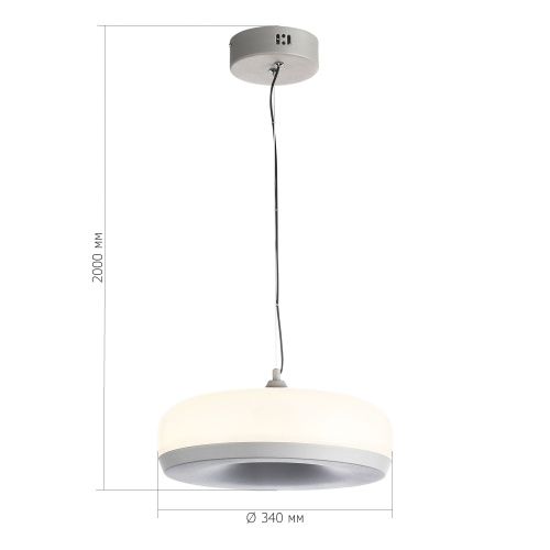 SL6014.503.01 Светильник подвесной ST-Luce Серый/Молочный LED 1*42W 3000K RIPPLE фото 2
