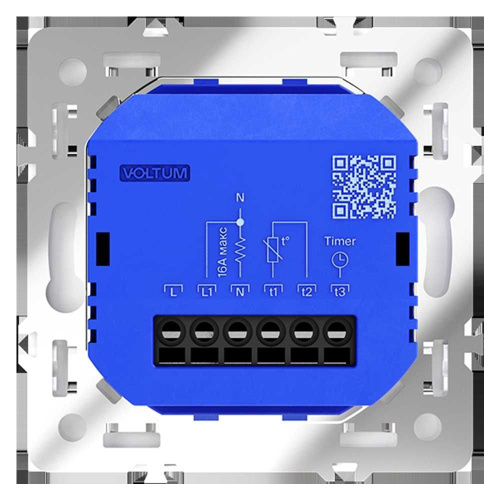 Терморегулятор электронный Voltum S70 с индикацией и датчиком, для теплого пола, (белый матовый) VLS070102 фото 6