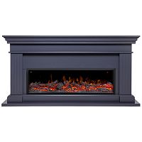 Каминокомплект ONTARIO/ЛЕОНАРДО Графит с очагом Электроочаг BEVERLY-S MULTY/БЕВЕРЛИ МУЛЬТИКОЛОР
