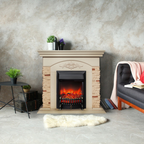 Электрокамин RealFlame Neapolis WT айвори с очагом Fobos Lux Black фото 7