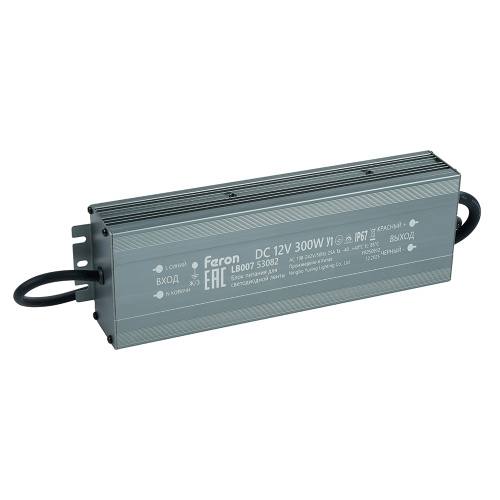 Трансформатор электронный для светодиодной ленты 300W 12V IP67 (драйвер), LB007 FERON фото 2