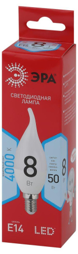 Лампа светодиодная ЭРА E14 8W 4000K матовая LED BXS-8W-840-E14 R Б0051848 фото 3