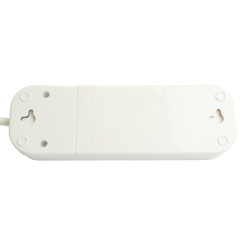 Удлинитель трехместный с/з  с выключ. STEKKER HM07-31-02 3x1мм2, 2м, серия Home (У16А-002), белый фото 8