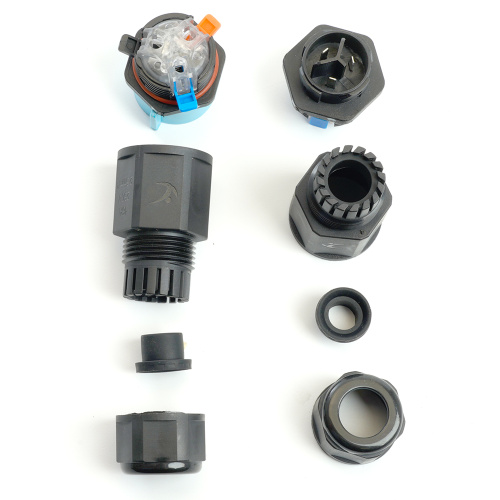 Соединитель-коннектор LD540  разъемный с замком 3-контактный, с пружинным контактом IP68, черный фото 2