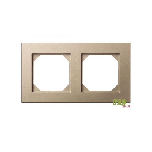 Рамка 2-постовая Liregus Epsilon шампань 28-3222 Рамка 2-постовая Liregus Epsilon шампань 28-3222