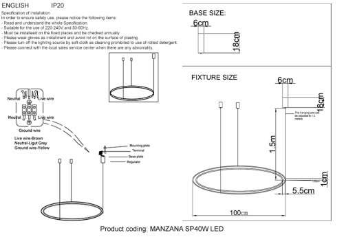 Люстра Crystal Lux MANZANA SP40W LED BLACK фото 2