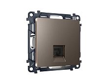 Комплект механизма компьютерной розетки AMBRELLA VOLT ALFA Темная бронза матовый RJ-45(8P8C) CAT6 с шторкой QUANT (AP6420, VM188) MA642010