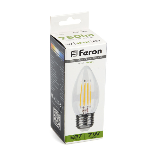 Лампа светодиодная Feron LB-66 Свеча E27 7W 230V 4000K фото 4
