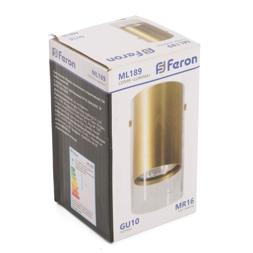 Светильник потолочный Feron ML189 Barrel LUMINA MR16 GU10 35W 230V, золото фото 9