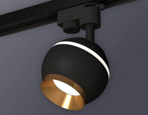 Комплект трекового светильника Ambrella light Track System XT1102005 SBK/PYG черный песок/золото желтое полированное (A2521, C1102, N7034) фото 4
