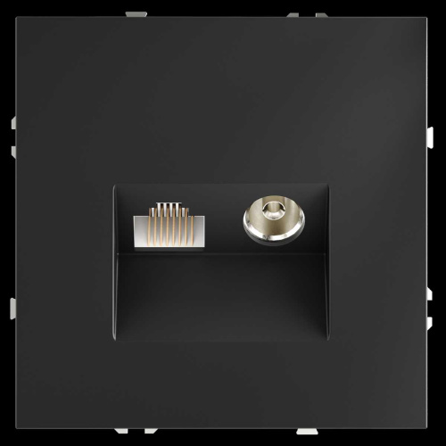Розетка телевизионная встраиваемая S70 TV+RJ45 кат. 6, (графит) Voltum VLS060707 фото 6